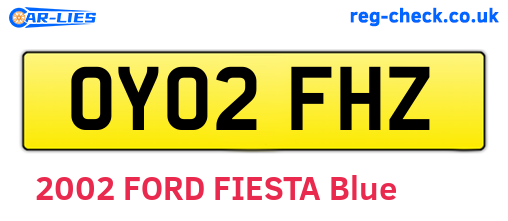 OY02FHZ are the vehicle registration plates.