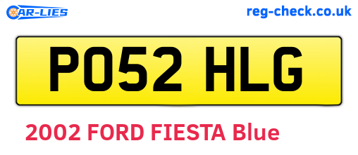 PO52HLG are the vehicle registration plates.