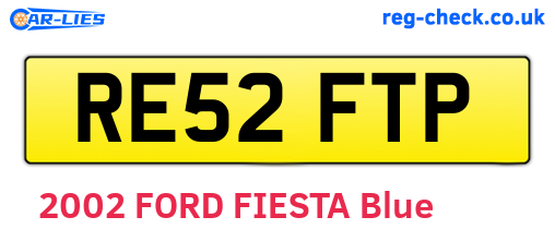 RE52FTP are the vehicle registration plates.