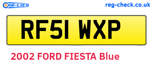 RF51WXP are the vehicle registration plates.