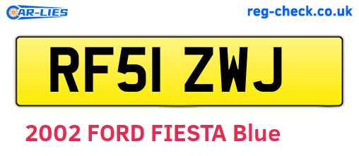 RF51ZWJ are the vehicle registration plates.