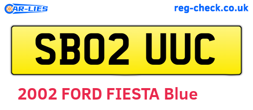 SB02UUC are the vehicle registration plates.