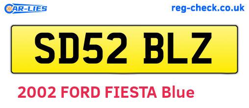 SD52BLZ are the vehicle registration plates.