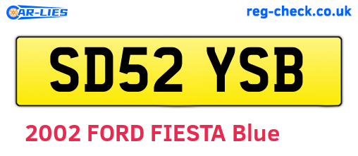 SD52YSB are the vehicle registration plates.