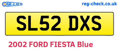 SL52DXS are the vehicle registration plates.