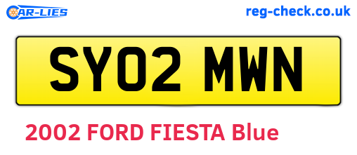 SY02MWN are the vehicle registration plates.