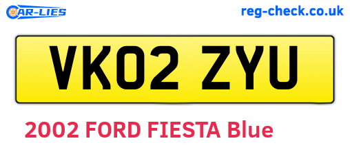 VK02ZYU are the vehicle registration plates.
