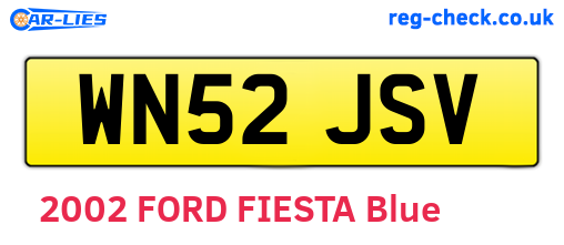 WN52JSV are the vehicle registration plates.