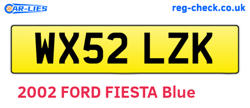 WX52LZK are the vehicle registration plates.