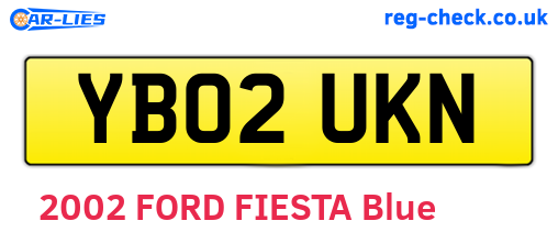 YB02UKN are the vehicle registration plates.