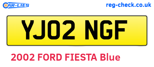 YJ02NGF are the vehicle registration plates.