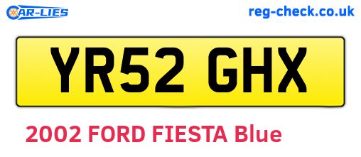 YR52GHX are the vehicle registration plates.