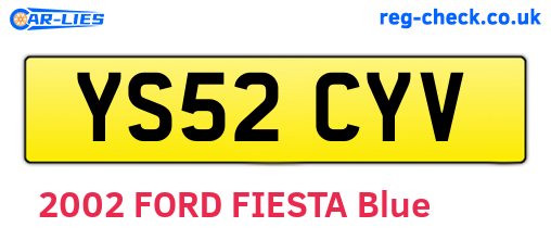 YS52CYV are the vehicle registration plates.