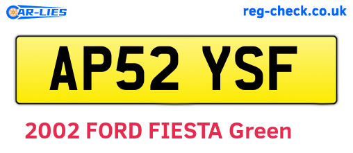AP52YSF are the vehicle registration plates.