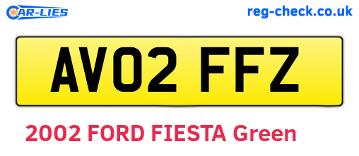 AV02FFZ are the vehicle registration plates.