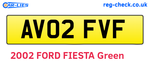 AV02FVF are the vehicle registration plates.