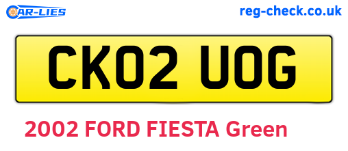 CK02UOG are the vehicle registration plates.