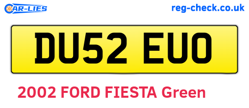 DU52EUO are the vehicle registration plates.