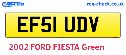 EF51UDV are the vehicle registration plates.