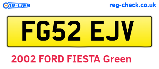 FG52EJV are the vehicle registration plates.