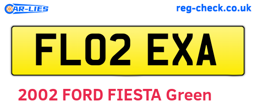 FL02EXA are the vehicle registration plates.