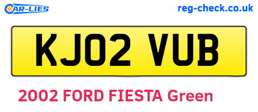 KJ02VUB are the vehicle registration plates.