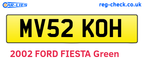 MV52KOH are the vehicle registration plates.