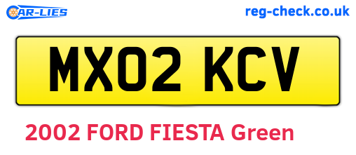 MX02KCV are the vehicle registration plates.