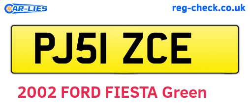 PJ51ZCE are the vehicle registration plates.