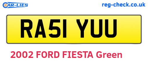 RA51YUU are the vehicle registration plates.