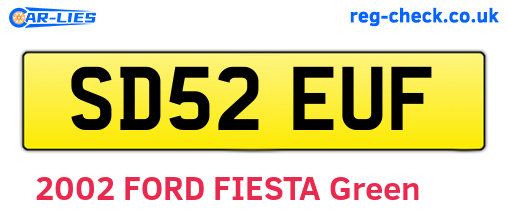 SD52EUF are the vehicle registration plates.