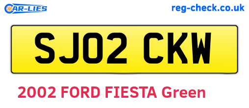 SJ02CKW are the vehicle registration plates.