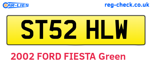 ST52HLW are the vehicle registration plates.