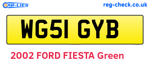 WG51GYB are the vehicle registration plates.