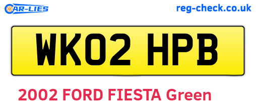 WK02HPB are the vehicle registration plates.
