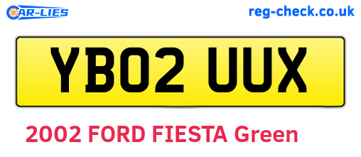 YB02UUX are the vehicle registration plates.