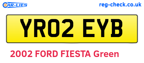 YR02EYB are the vehicle registration plates.