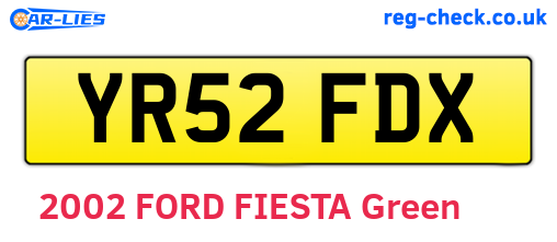 YR52FDX are the vehicle registration plates.