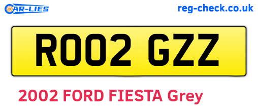 RO02GZZ are the vehicle registration plates.