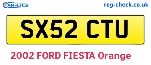 SX52CTU are the vehicle registration plates.