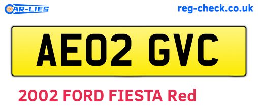 AE02GVC are the vehicle registration plates.