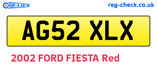 AG52XLX are the vehicle registration plates.