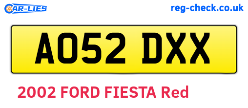 AO52DXX are the vehicle registration plates.