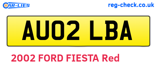 AU02LBA are the vehicle registration plates.