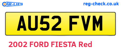 AU52FVM are the vehicle registration plates.
