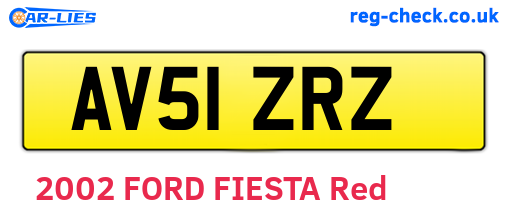 AV51ZRZ are the vehicle registration plates.