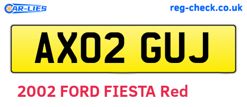 AX02GUJ are the vehicle registration plates.