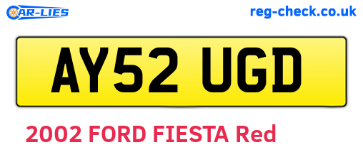 AY52UGD are the vehicle registration plates.
