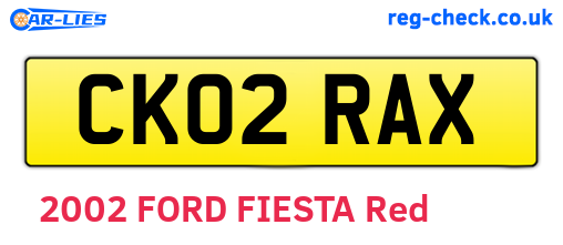 CK02RAX are the vehicle registration plates.
