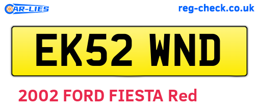 EK52WND are the vehicle registration plates.